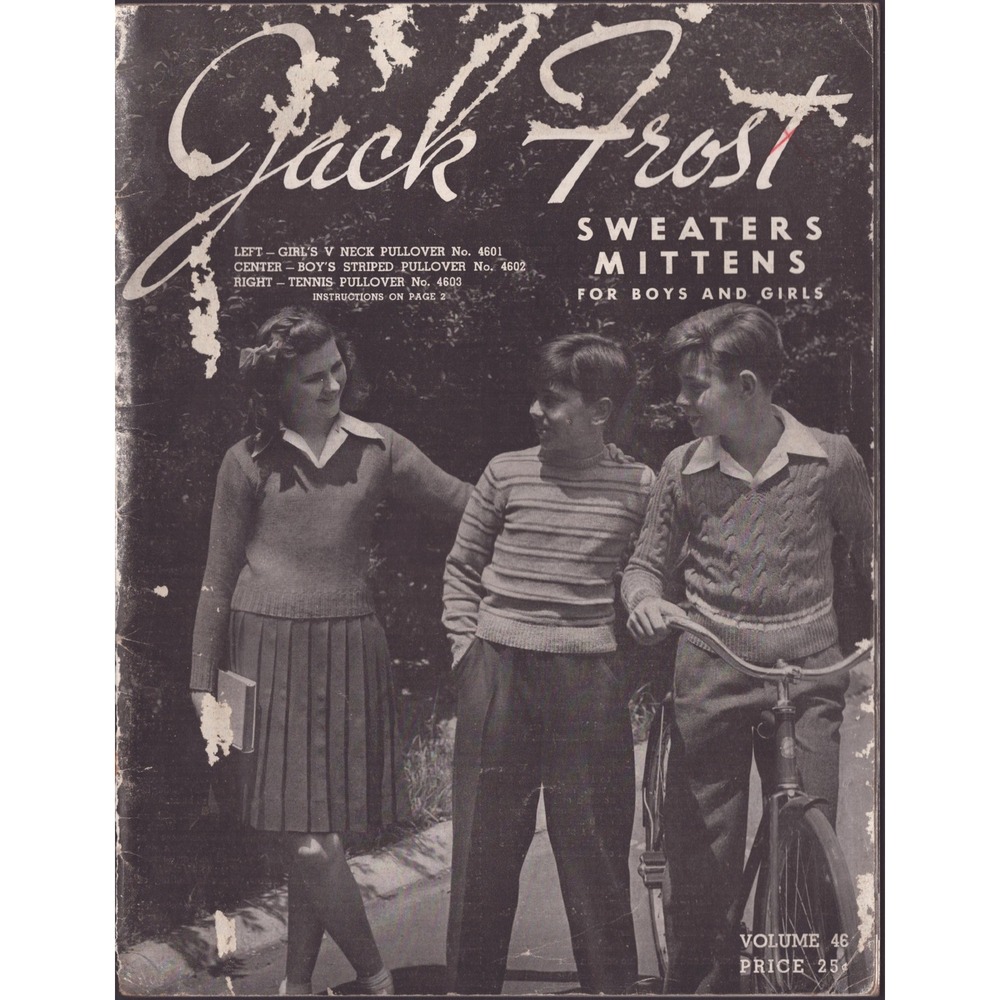 Vintage Jack Frost Volume 46 Sweaters Mittens Knitting Pattern Book Boys Girls - Picture 1 of 2